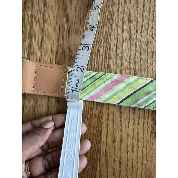 Vintage Lot Of 4 Colorful Reversible Ribbon Belt 2 Reversible Preppy Geometric